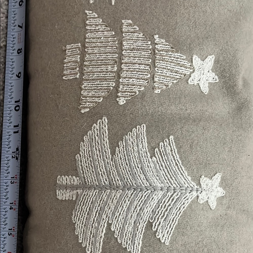 Christmas Tree Embroidered Throw Pillow - Picture 3 of 6